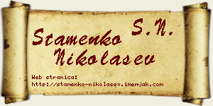 Stamenko Nikolašev vizit kartica
